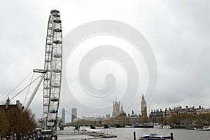 London eye,Westminster Bridge and houses of Parliament