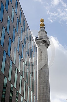 The London Fire Monument in the City