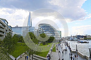London, Great Britain -May 23, 2016: City Hall, corporate modern offices buildings