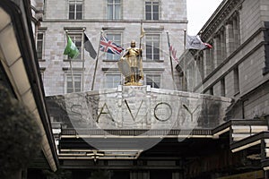 London, Greater London, UK, 7th February 2019, Entrance to the Savoy Hotel