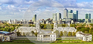 London, Greenwich Park and Canary Wharf