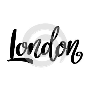 London, hand lettering phrase, poster design, calligraphy vector