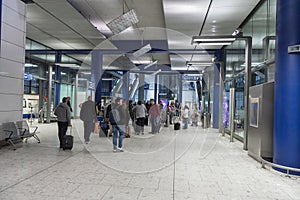 LONDON, ENGLAND - SEPTEMBER 27, 2017: London Heathrow International Airport. Underground Station