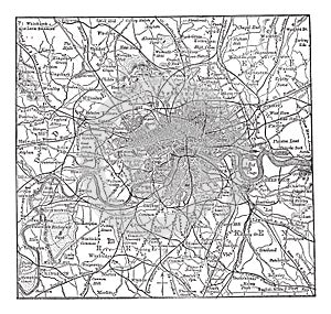 London and its environs vintage engraving