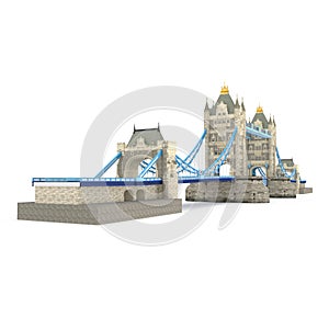 London landmark Towerbridge on white. 3D illustration