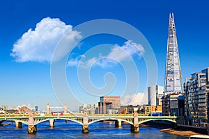 London Millennium bridge skyline