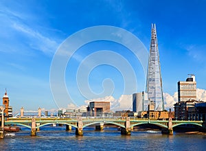 London Millennium bridge skyline