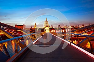 London Millennium bridge skyline UK