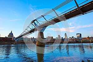 London Millennium bridge skyline UK