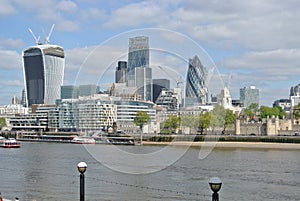 London Modern Buildings across Thames River
