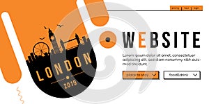 London Modern Web Banner Design with Vector Skyline