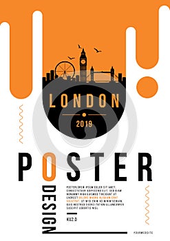 London Modern Web Banner Design with Vector Skyline