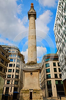 London Monument to the Great Fire column