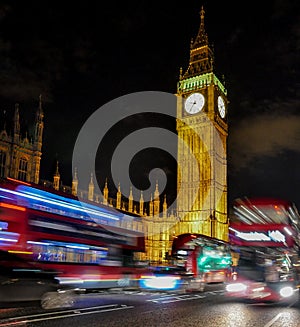 London by night, Bigben, England