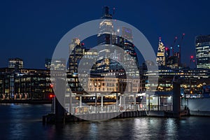 London Night Lights from Bankside Pier photo