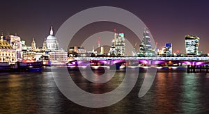 London, night view with Blackfriars bridge