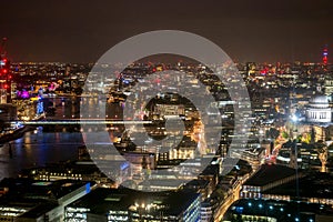 London office building skyscraper from top view