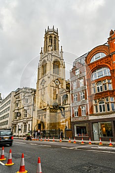 Aerial view of London old and new Buildings - UK