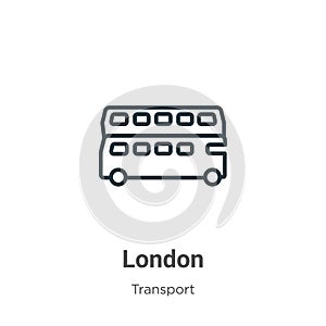 London outline vector icon. Thin line black london icon, flat vector simple element illustration from editable transport concept