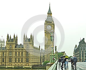 London panorama with Big-Ben tower in London