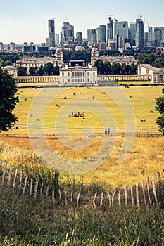 London panorama, financial district in the background