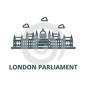 London parliament vector line icon, linear concept, outline sign, symbol
