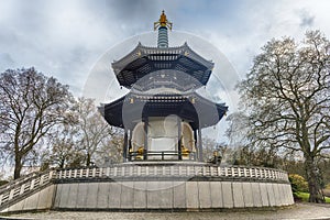 The London Peace Pagoda in the Battersea park, London, UK