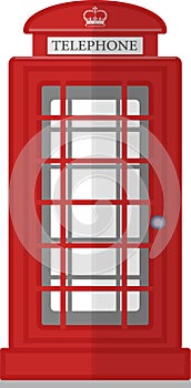 London Phone Booth on White Photo-Realistic Vector Illustration