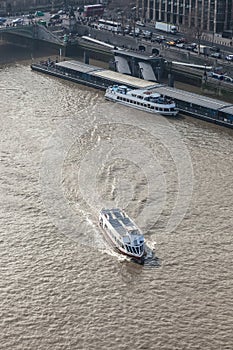 A London pleasure cruiser on the river Thames