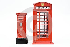 London postbox and telephone box