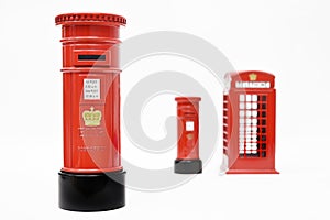 London postbox and telephone box