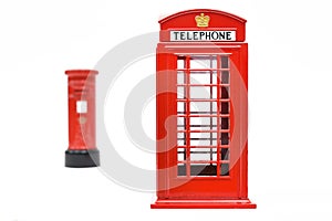 London postbox and telephone box