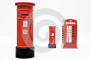 London postbox and telephone box