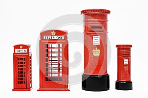 London postbox and telephone box