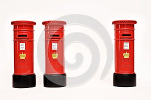 London postbox on white background
