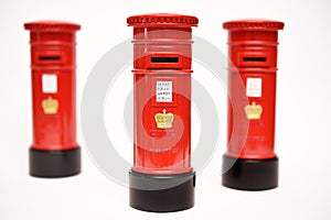 London postbox on white background