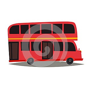 London red bus vector Illustration. England landmark, London city symbol cartoon style