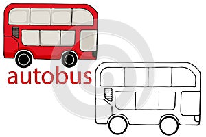 London red bus vector illustration isolated on white background