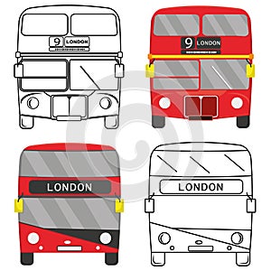 london red bus vector illustration isolated on white background