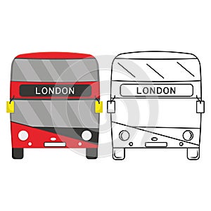 london red bus vector illustration isolated on white background