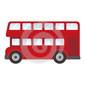 London red bus vector illustration isolated on white background