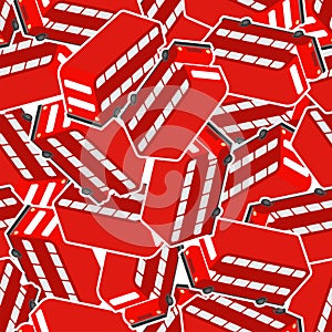 London Red double decker bus pattern seamless. UK Landmark bus background. Vector texture