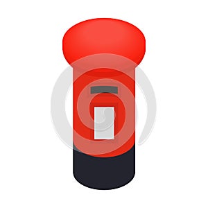London red mail box icon, isometric 3d style