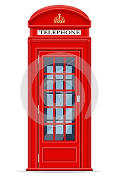 London red phone booth vector illustration