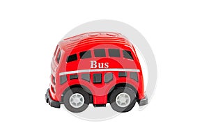 London red traditional bus car isolated on white background with clipping path