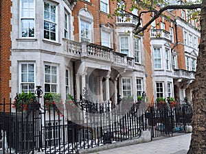 London, row of elegant townhouses