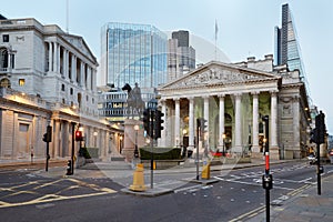 London Royal Exchange and Bank of England photo