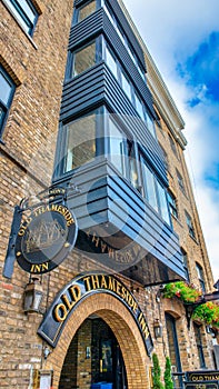 London - September 2012: Old Thameside Inn sign