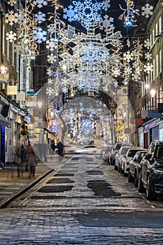 London shopping street with Christmas lights