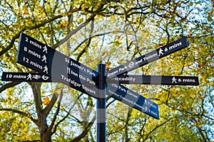 London sightseeing signpost